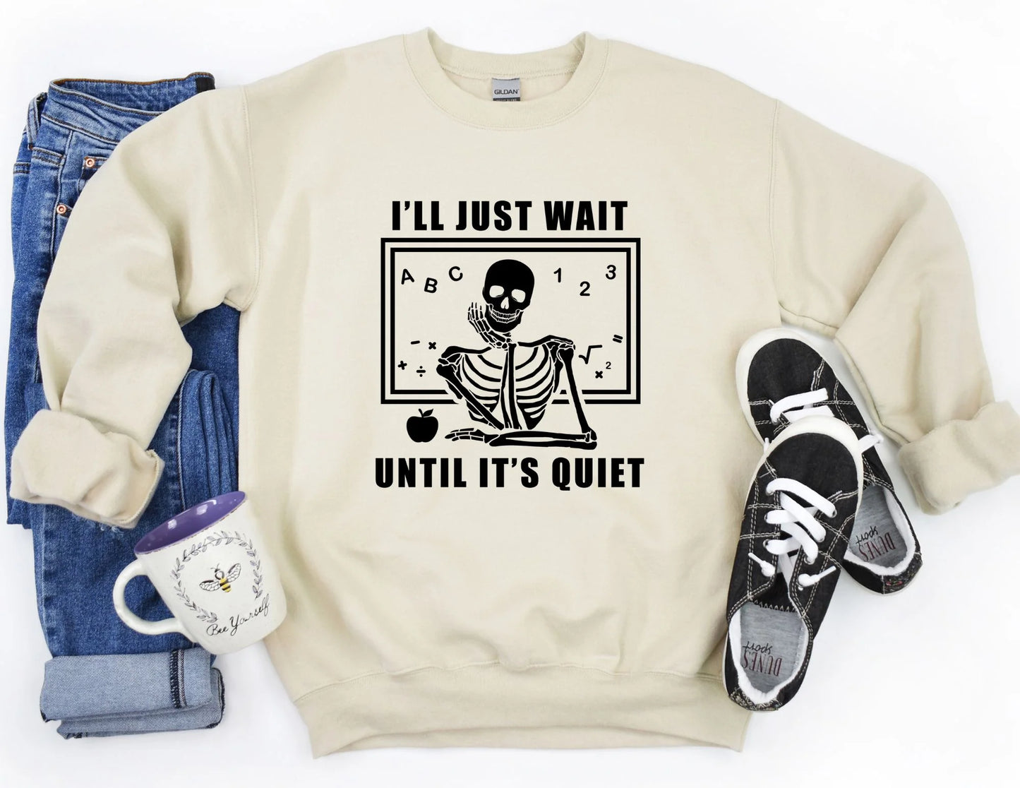 I’ll wait : Teacher Skeleton Crewneck